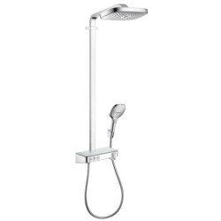 Hansgrohe Raindance Select E - Set de douche Showerpipe 300 avec thermostat ShowerTablet Select, 3 jets, chrome 27127000