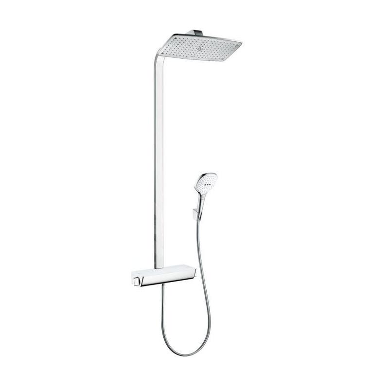 Hansgrohe Raindance Select E - Set de douche avec thermostat, 360 mm, blanc/chrome 27112400