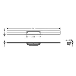 Hansgrohe RainDrain Flex - Caniveau de douche linéaire avec grille en inox 900, pour montage libre, découpable, noir mat
