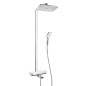 Hansgrohe Raindance Select - Mitigeur thermostatique de baignoire Showerpipe 360 avec accessoires, blanc/chrome 27113400