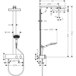Hansgrohe Rainfinity - Set de douche avec thermostat, diamètre 25 cm, 3 jet, chrome 28742000