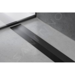 Hansgrohe RainDrain Flex - Caniveau de douche linéaire avec grille en inox 1200, pour montage libre, découpable, noir mat