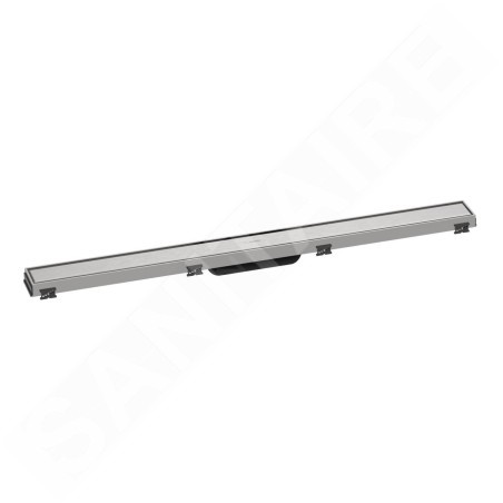 Hansgrohe RainDrain Match - Caniveau de douche linéaire avec grille en inox 900, avec cadre réglable en hauteur, inox brossé