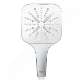 Grohe Rainshower SmartActive Cube - Set de douche de tête 130 9,5 l/min, 3 jets, barre 900 mm et flexible, blanc lunaire
