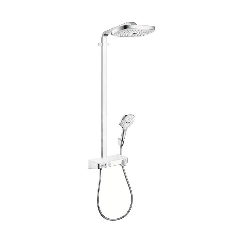 Hansgrohe Raindance Select E - Set de douche Showerpipe 300 avec thermostat ShowerTablet Select, 3 jets, blanc/chrome 27127400 Hansgrohe Raindance Select E - Set de douche Showerpipe 300 avec thermostat ShowerTablet Select, 3 jets, blanc/chrome 27127400