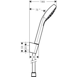 Hansgrohe Croma Select S - Douchette 1 jet Porter, kit 1,60 m, blanc/chrome 26410400