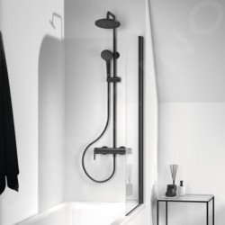 Ideal Standard Cerafine O - Set de douche avec mitigeur, diamètre 200 mm, 1 jet, noir BC750XG