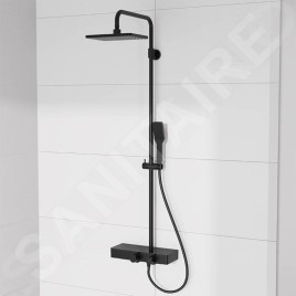 Steinberg 390 - Ensemble de douche avec thermostat, 258x186 mm, noir mat 390 2700 S