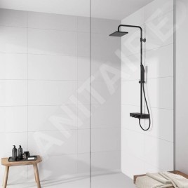 Steinberg 390 - Ensemble de douche avec thermostat, 258x186 mm, noir mat 390 2700 S