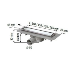 Kessel Linearis Compact - Caniveau de douche 65 cm, avec grille, acier inoxydable 45600.62M