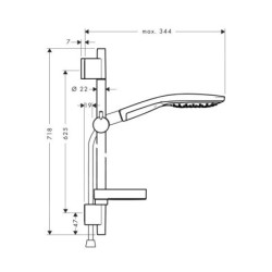 Hansgrohe Raindance Select S - Colonne de douche 150, 3 jets, chrome 27802000