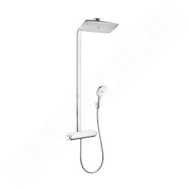 Hansgrohe Raindance Select E - Set de douche Showerpipe 360 avec thermostat, EcoSmart 9 l/min, blanc/chrome 27286400