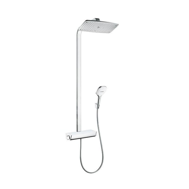Hansgrohe Raindance Select E - Set de douche Showerpipe 360 avec thermostat, EcoSmart 9 l/min, blanc/chrome 27286400 Hansgrohe Raindance Select E - Set de douche Showerpipe 360 avec thermostat, EcoSmart 9 l/min, blanc/chrome 27286400