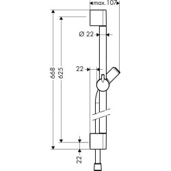 Hansgrohe Unica'C - Barre de douche 0,65 m, chrome 27611000
