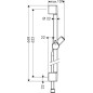 Hansgrohe Unica'C - Barre de douche 0,65 m, chrome 27611000