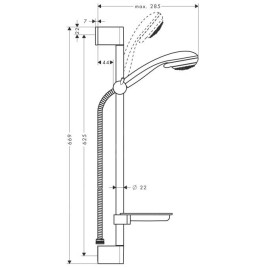 Hansgrohe Crometta 85 - Set de douche Vario, 85 mm, 2 jets, chrome 27764000
