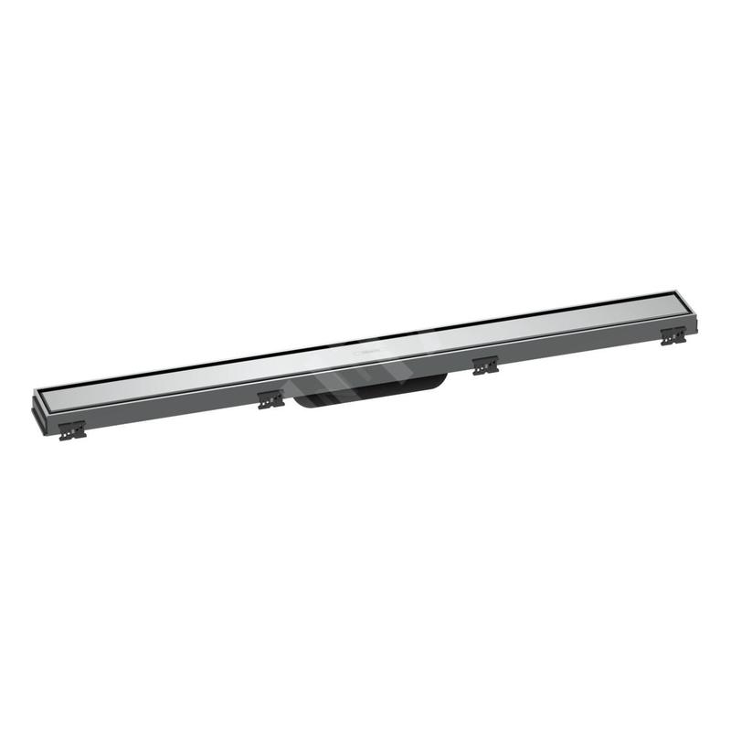 Hansgrohe RainDrain Match - Caniveau de douche linéaire avec grille en inox 800, avec cadre réglable en hauteur, chrome 56038000