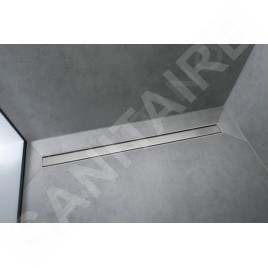 Hansgrohe RainDrain Match - Caniveau de douche linéaire avec grille en inox 800, avec cadre réglable en hauteur, chrome 56038000