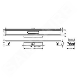 Hansgrohe uBox universal - Ensemble complet pour caniveaux de douche linéaires 1000, pour installation à plat, inox 56020180