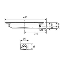Tece TECEdrainprofile - Siphon pour profil de douche, ultra bas, évacuation latérale DN40 673001