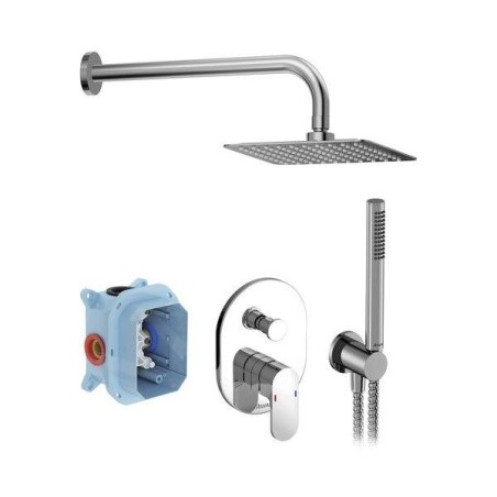 Ravak Chrome - Set de douche avec mitigeur encastré, corps d’encastrement, chrome X07S014