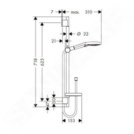 Hansgrohe Raindance Select S - Colonne de douche 120, 3 jets, chrome 26630000