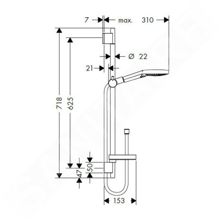Hansgrohe Raindance Select S - Colonne de douche 120, 3 jets, chrome 26630000
