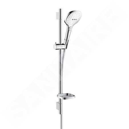 Hansgrohe Raindance Select E - Set de douche 120, 3 jets, EcoSmart 9 l/min, blanc/chrome 26622400