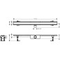 Hansgrohe RainDrain Compact - Caniveau de douche 100 cm, avec grille, acier inoxydable brossé 56182800