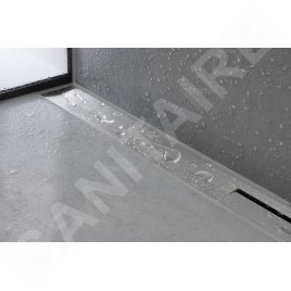 Hansgrohe RainDrain Flex - Caniveau de douche linéaire avec grille en inox 1200, installation contre le mur, découpable, chrome