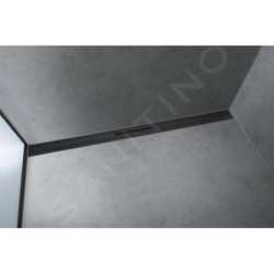 Hansgrohe RainDrain Flex - Caniveau de douche linéaire avec grille en inox 1200, installation contre le mur, découpable, noir