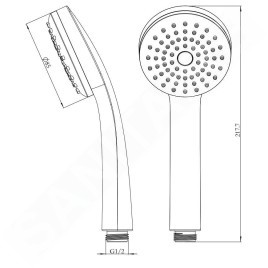 kielle Minor - Tête de douche 85, chrome / gris clair 20421000