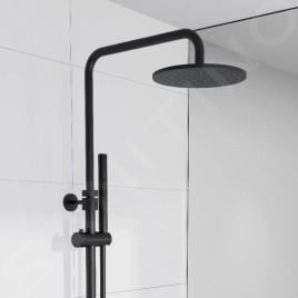 Steinberg 100 - Ensemble de douche avec thermostat, diamètre 200 mm, noir mat 100 2721 S