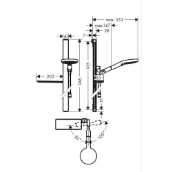Hansgrohe Raindance Select S - Set de douche 120, 3 jets, barre de douche 900 mm, blanc/chrome 27648400