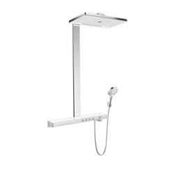 Hansgrohe Rainmaker Select - Set de douche Showerpipe 460 avec thermostat, 3 jets, EcoSmart 9 l/min, blanc/chrome 27029400