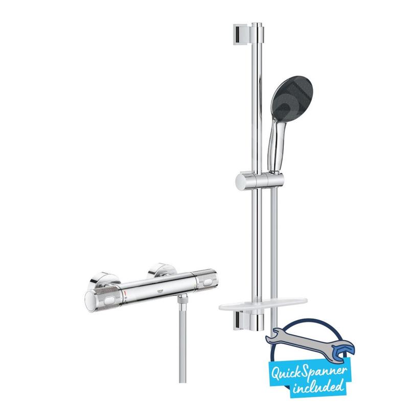 Grohe Precision Feel - Set de douche avec thermostat, 3 jets, chrome 34791001