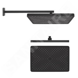 kielle Vega - Set de douche avec mitigeur encastré, 2 sorties, avec accessoires et corps d’encastrement, noir mat 20618SP14
