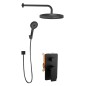kielle Vega - Set de douche avec mitigeur encastré, 2 sorties, avec accessoires et corps d’encastrement, noir mat 20618SP44 kielle Vega - Set de douche avec mitigeur encastré, 2 sorties, avec accessoires et corps d’encastrement, noir mat 20618SP44