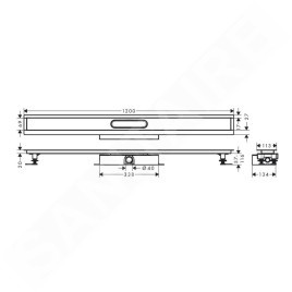 Hansgrohe uBox universal - Ensemble complet pour caniveaux de douche linéaires 1200, pour installation à plat, inox 56021180