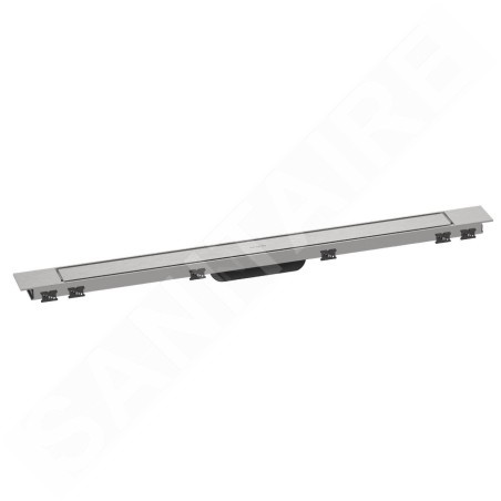 Hansgrohe RainDrain Match Plus - Caniveau de douche 90 cm, avec grille, acier inoxydable brossé 56216800