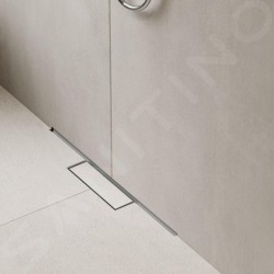 Hansgrohe RainDrain Minimalistic - Caniveau de douche 90 cm, avec grille pour l'insertion de carreaux 56221000