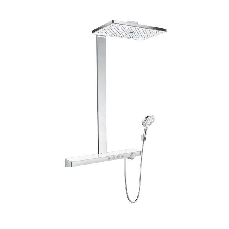 Hansgrohe Rainmaker Select - Set de douche Showerpipe 460 avec thermostat, 3 jets, blanc/ chrome 27106400