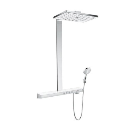 Hansgrohe Rainmaker Select - Set de douche Showerpipe 460 avec thermostat, 3 jets, blanc/ chrome 27106400