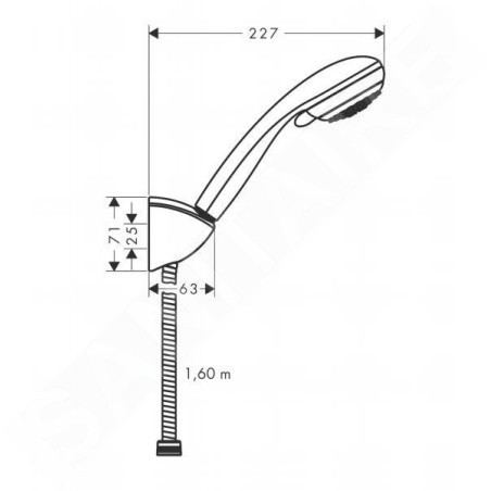 Hansgrohe Crometta 85 - Set de douche Variojet 2 jets/support de douche Porter’C 1,60 m, chrome 27559000