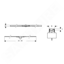 Geberit CleanLine - Caniveau de douche 30-90 cm, inox brossé 154.446.KS.1