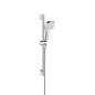 Hansgrohe Croma Select E - Set de douchette, 3 jets, barre et flexible, blanc/chrome 26580400