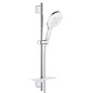 Grohe Rainshower SmartActive - Set de douche de tête 150 9,5 l/min, 3 jets, barre 600 mm et flexible, blanc lunaire 26592LS0