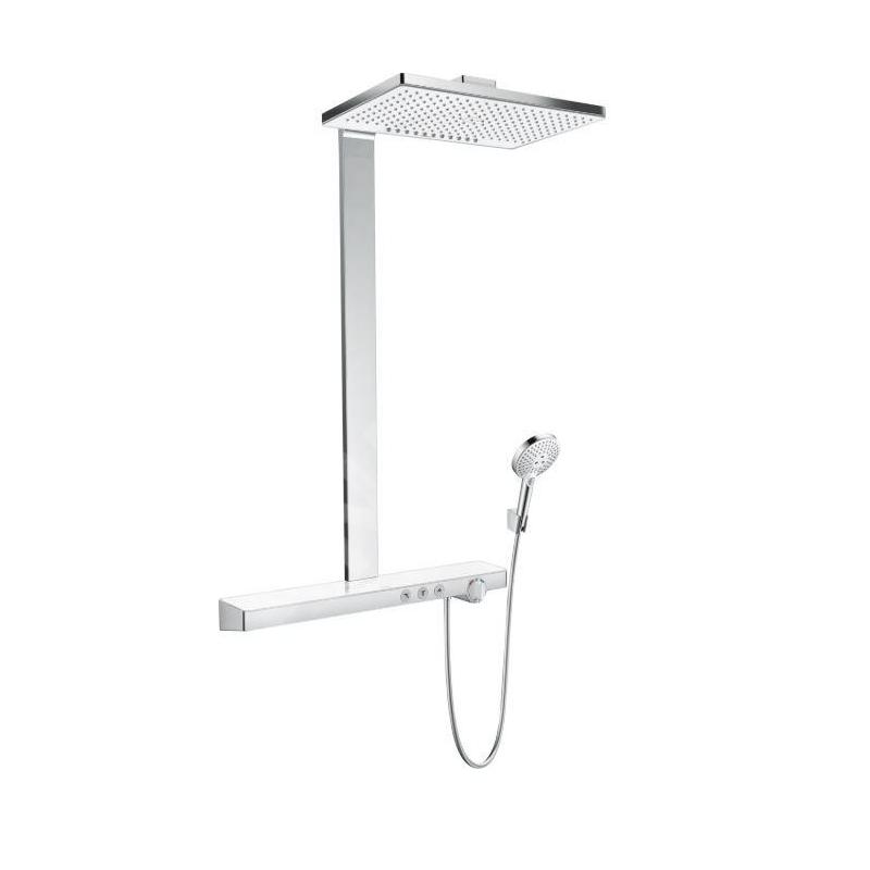 Hansgrohe Rainmaker Select - Set de douche Showerpipe 460 2 jets, blanc/chrome 27028400