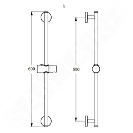 Ideal Standard Idealrain - Barre de douche 600 mm, chrome B9420AA