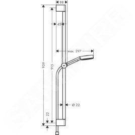 Hansgrohe Pulsify Select - Set de pommeau de douche, 3 jets, EcoSmart, barre de 959 mm et flexible, chrome 24171000
